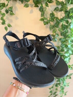 Chaco Women's Black Strappy Trail Sandals with Reflective Accent